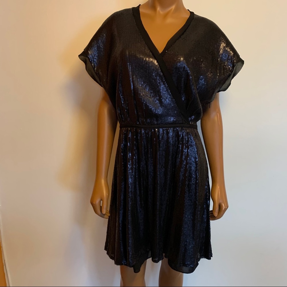 Banana Republic black sequined dress